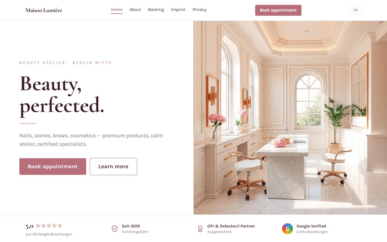 Maison Lumière, Beauty studio